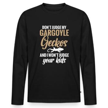 Don't judge my water food - Men's Premium Organic Long Sleeve Shirt - black - Front - Nico (187cm)