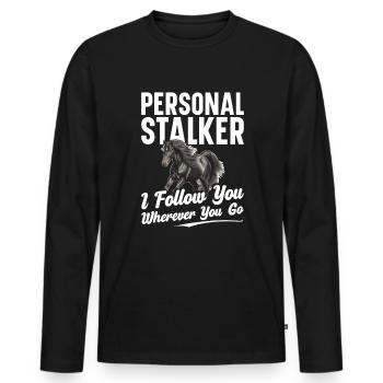 Personal stalker Je vous suis partout où vous allez - T-shirt manches longues Premium bio Homme - noir - Devant - Nico (187cm)