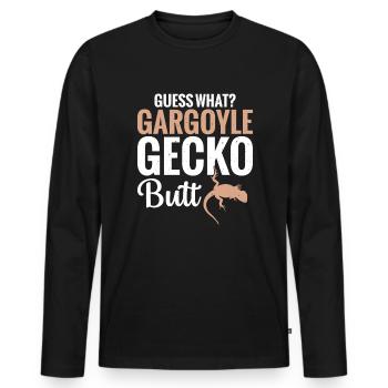 Erraten Sie, Was? Gargoyle Gecko Butt - Männer Premium Bio Langarmshirt - Schwarz - Vorne - Nico (187cm)