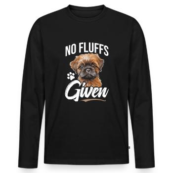 Brussels Griffon No Fluff Given - Men's Premium Organic Long Sleeve Shirt - black - Front - Nico (187cm)