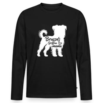 Zu Hause Ist Mein Brüsseler Griffon - Männer Premium Bio Langarmshirt - Schwarz - Vorne - Nico (187cm)