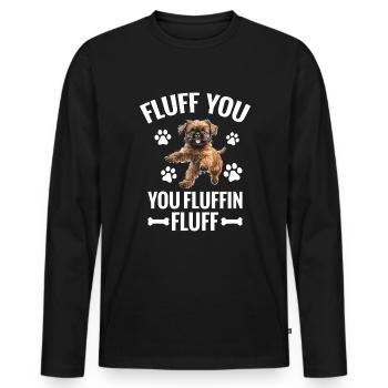 Bruxelles griffon fluff vous fluff Fluffin - T-shirt manches longues Premium bio Homme - noir - Devant - Nico (187cm)