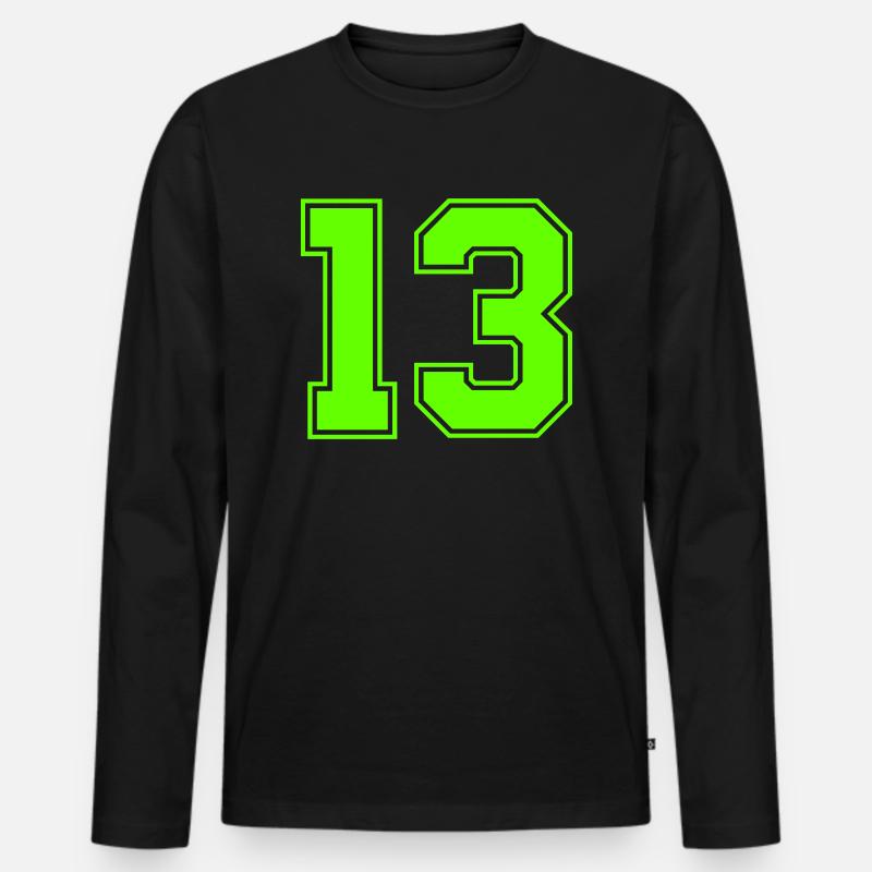 13 - Männer Premium Bio Langarmshirt - Schwarz