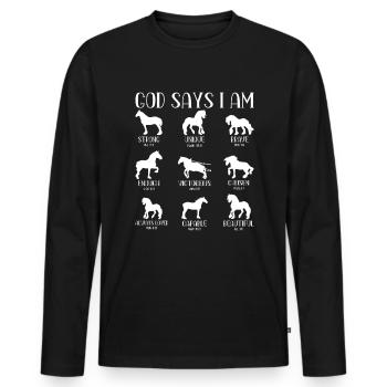 Ich Liebe Meinen Percheron An Die Scheune Und - Männer Premium Bio Langarmshirt - Schwarz - Vorne - Nico (187cm)