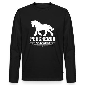 Cheval percheron Percheron Chuchoteur - T-shirt manches longues Premium bio Homme - noir - Devant - Nico (187cm)
