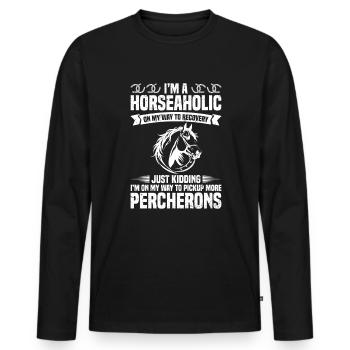 Ich Bin Ein Heiterehältig Auf Meinem Weg Zur - Männer Premium Bio Langarmshirt - Schwarz - Vorne - Nico (187cm)