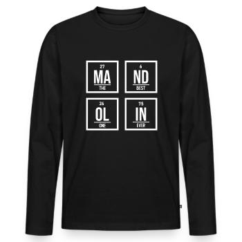 Mandoline, Weil Normale Gitarren Langweilig Sind - Männer Premium Bio Langarmshirt - Schwarz - Vorne - Nico (187cm)