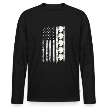 Mandoline, Weil Normale Gitarren Langweilig Sind - Männer Premium Bio Langarmshirt - Schwarz - Vorne - Nico (187cm)