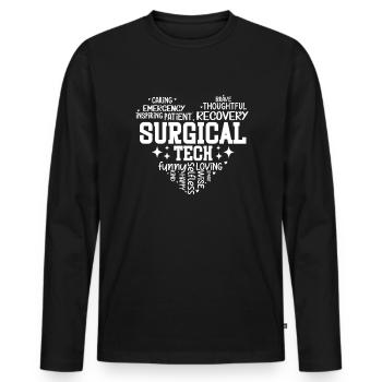 Chirurgische Technologie Ich Bringe Viel Auf Den - Männer Premium Bio Langarmshirt - Schwarz - Vorne - Nico (187cm)