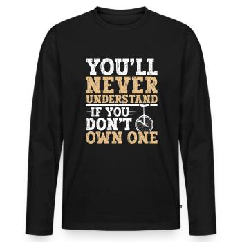 Sie Werden Nie Verstehen, Ob Sie Eine - Männer Premium Bio Langarmshirt - Schwarz - Vorne - Nico (187cm)