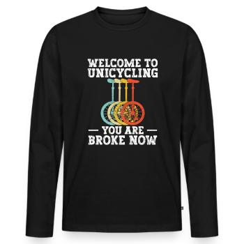 Bienvenue aux Points d’Unité, ils sont maintenant - T-shirt manches longues Premium bio Homme - noir - Devant - Nico (187cm)