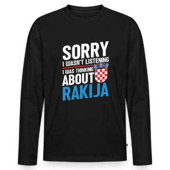 Sorry I didn't listen. I - Men's Premium Organic Long Sleeve Shirt - black - Front - Nico (187cm)