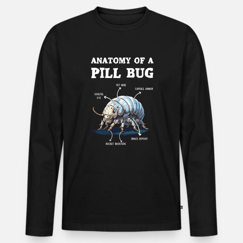 Anatomie Eines Pillenbugs - Männer Premium Bio Langarmshirt - Schwarz