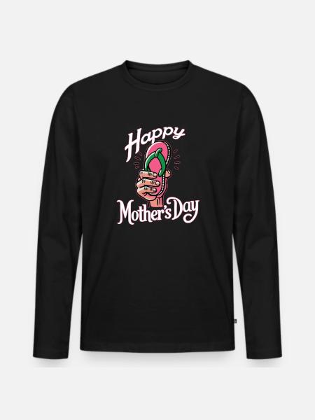 Happy Mother's Day - Men's Premium Organic Long Sleeve Shirt - black