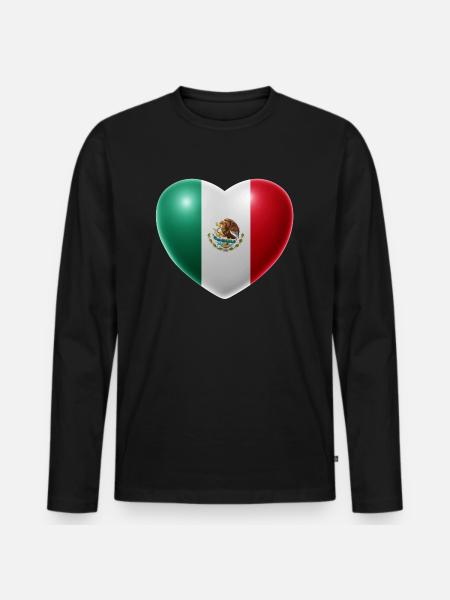 Heart (Mexico / Mexico) - Men's Premium Organic Long Sleeve Shirt - black