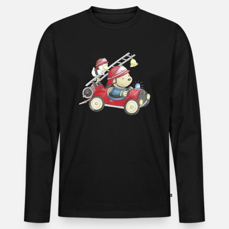 PP_Feuerwehr_01 - Männer Premium Bio Langarmshirt - Schwarz