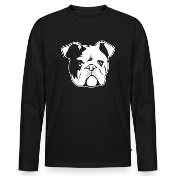 Englische Bulldogge - Männer Premium Bio Langarmshirt - Schwarz - Vorne - Nico (187cm)
