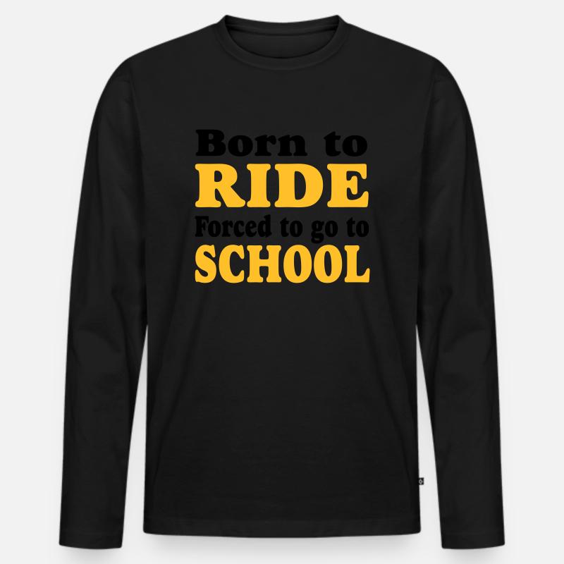 reiten - Männer Premium Bio Langarmshirt - Schwarz