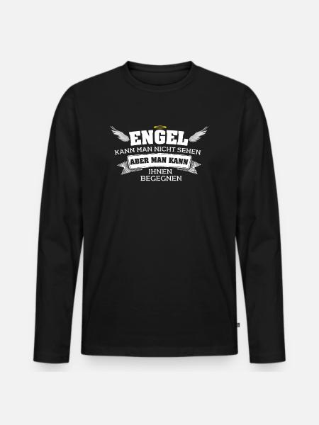 Engel - Männer Premium Bio Langarmshirt - Schwarz