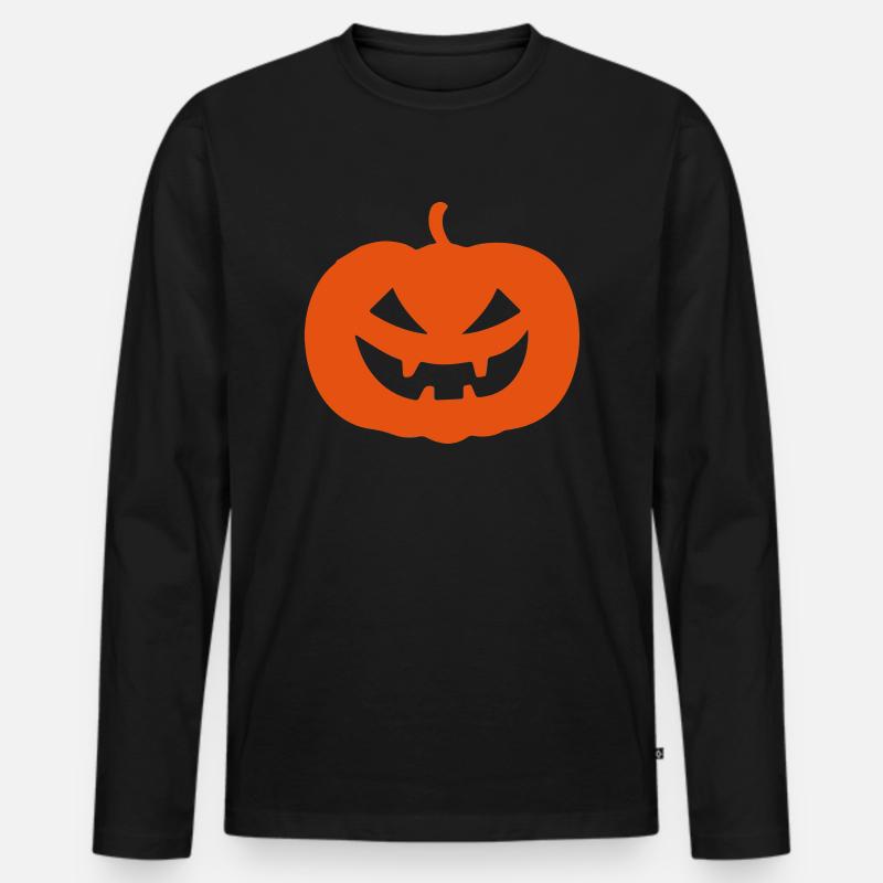 pumpkin - Männer Premium Bio Langarmshirt - Schwarz
