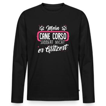 CANE-CORSO - sabber - Männer Premium Bio Langarmshirt - Schwarz - Vorne - Nico (187cm)