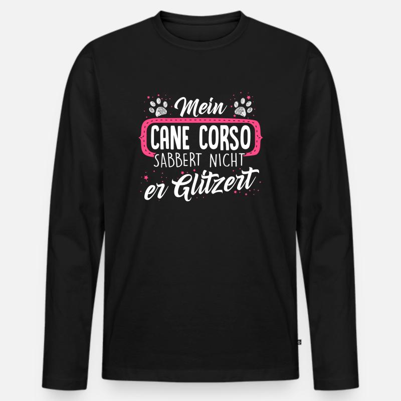 CANE-CORSO - sabber - Männer Premium Bio Langarmshirt - Schwarz