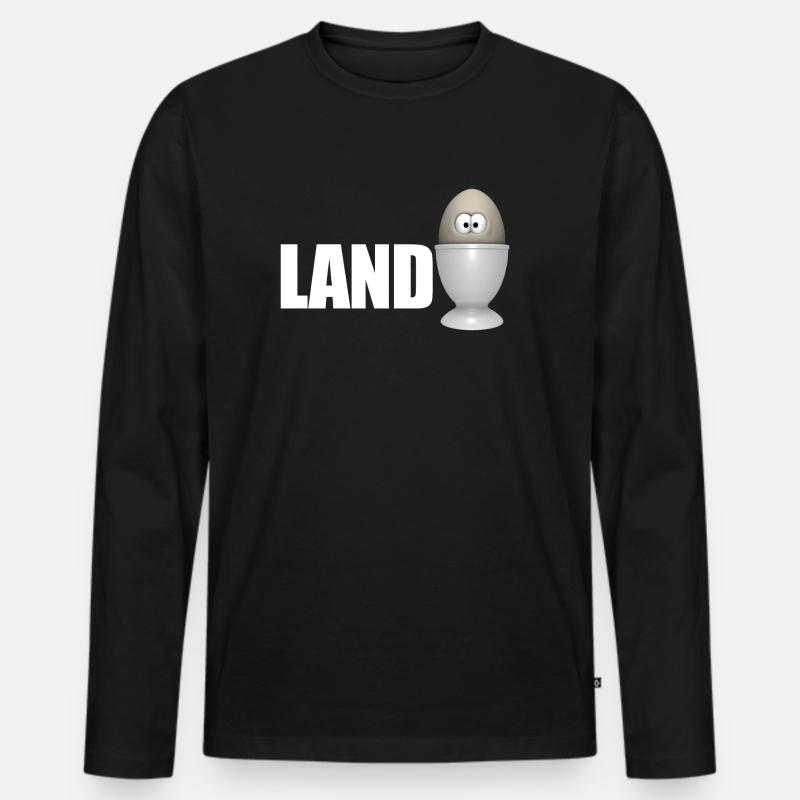 Landei - Männer Premium Bio Langarmshirt - Schwarz