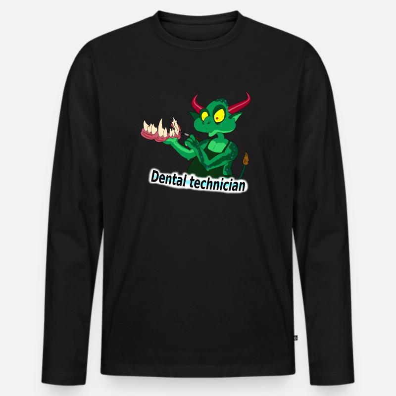 zahntechniker - Männer Premium Bio Langarmshirt - Schwarz