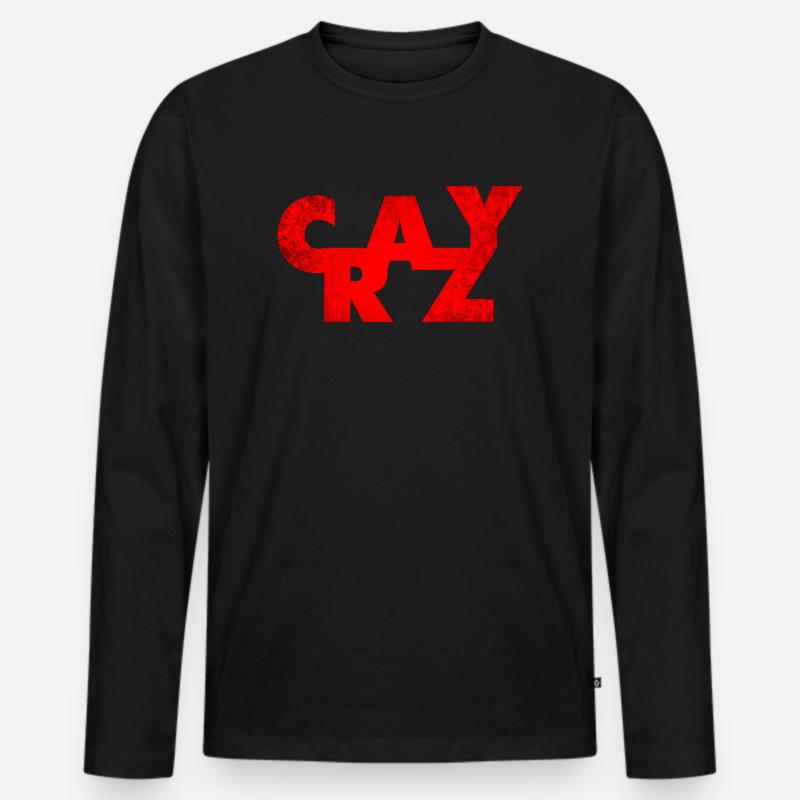VERRÜCKT - Männer Premium Bio Langarmshirt - Schwarz