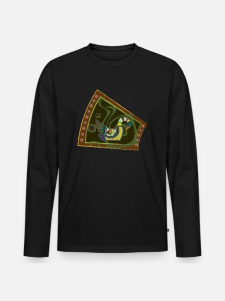 Gans - Männer Premium Bio Langarmshirt - Schwarz