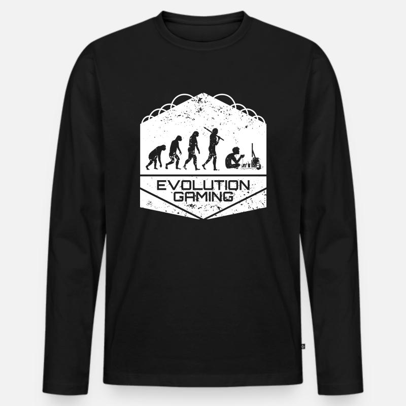 Videospiele Evolution - Männer Premium Bio Langarmshirt - Schwarz