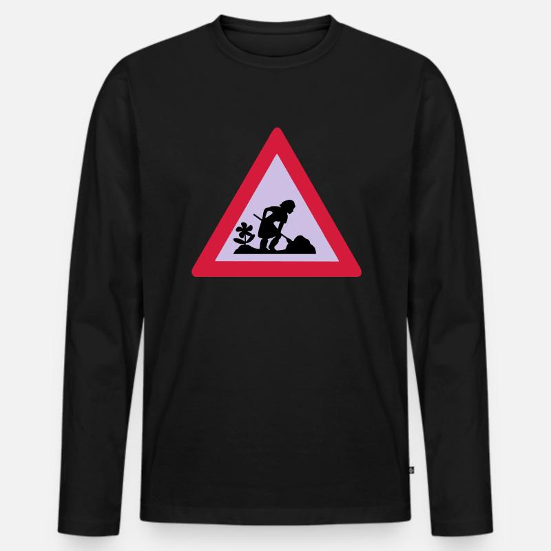 baustelle - Männer Premium Bio Langarmshirt - Schwarz
