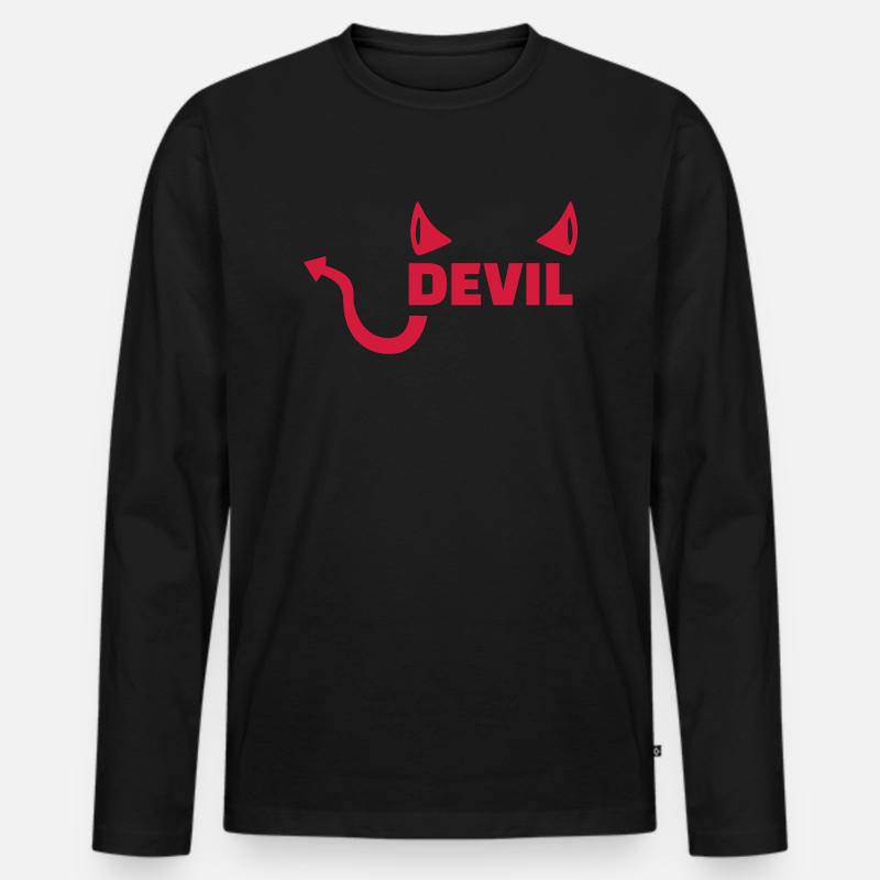 Teufel - Männer Premium Bio Langarmshirt - Schwarz