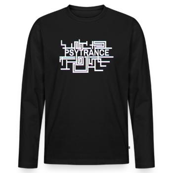 Optique psytrance - T-shirt manches longues Premium bio Homme - noir - Devant - Nico (187cm)