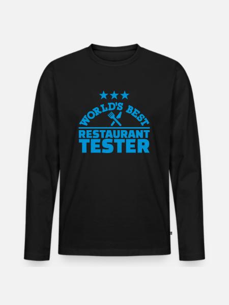 Restaurant tester - T-shirt manches longues Premium bio Homme - noir