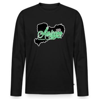 Aenriggoo - Enrico - Männer Premium Bio Langarmshirt - Schwarz - Vorne - Nico (187cm)
