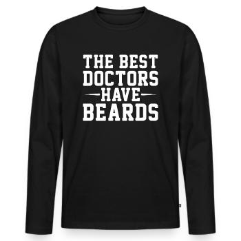 MEILLEURS MÉDECINS ONT DES BARBES - T-shirt manches longues Premium bio Homme - noir - Devant - Nico (187cm)