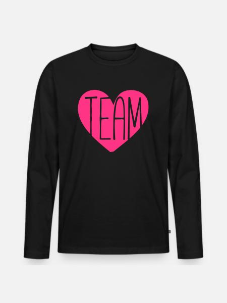 heart team - Männer Premium Bio Langarmshirt - Schwarz
