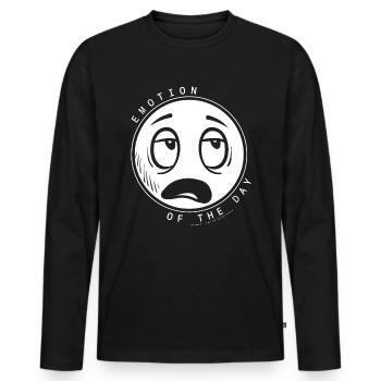 Emotion exhausted by "ART8NS" Art ON streetwear - Men's Premium Organic Long Sleeve Shirt - black - Front - Nico (187cm)