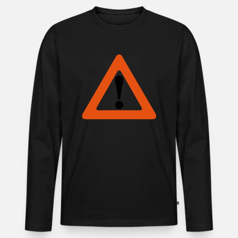 danger panel icon exclamation triangle - Men's Premium Organic Long Sleeve Shirt - black