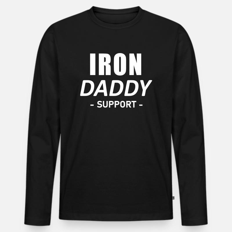 IRON DADDY SUPPORT - T-shirt manches longues Premium bio Homme - noir