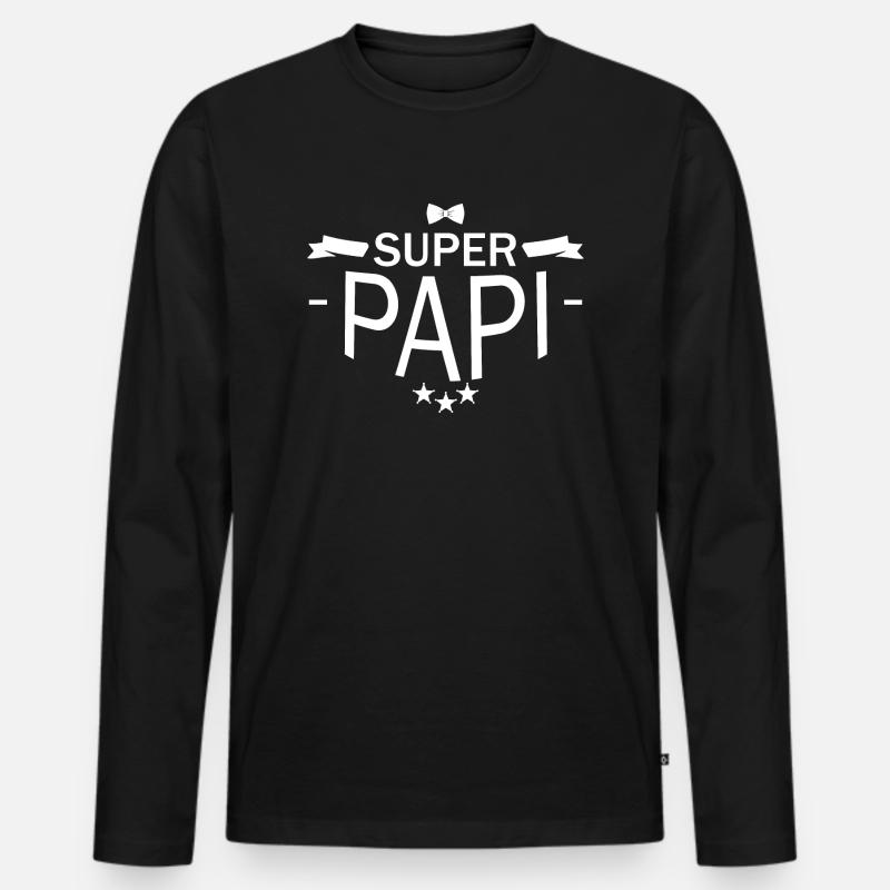 super papi - super papy - T-shirt manches longues Premium bio Homme - noir