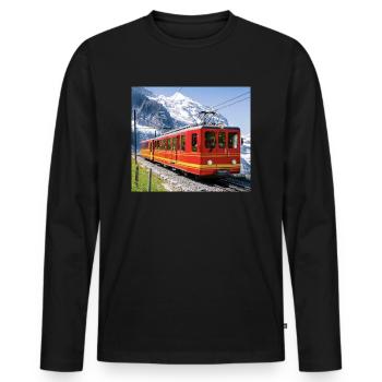 Jungfraujoch - Männer Premium Bio Langarmshirt - Schwarz - Vorne - Nico (187cm)