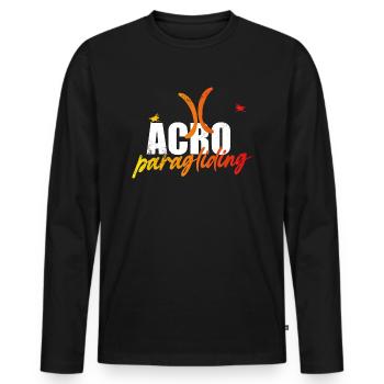 Acro Paragliding - Männer Premium Bio Langarmshirt - Schwarz - Vorne - Nico (187cm)