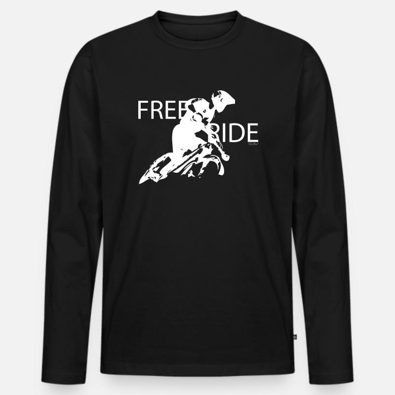 Free Ride MTB - Männer Premium Bio Langarmshirt - Schwarz