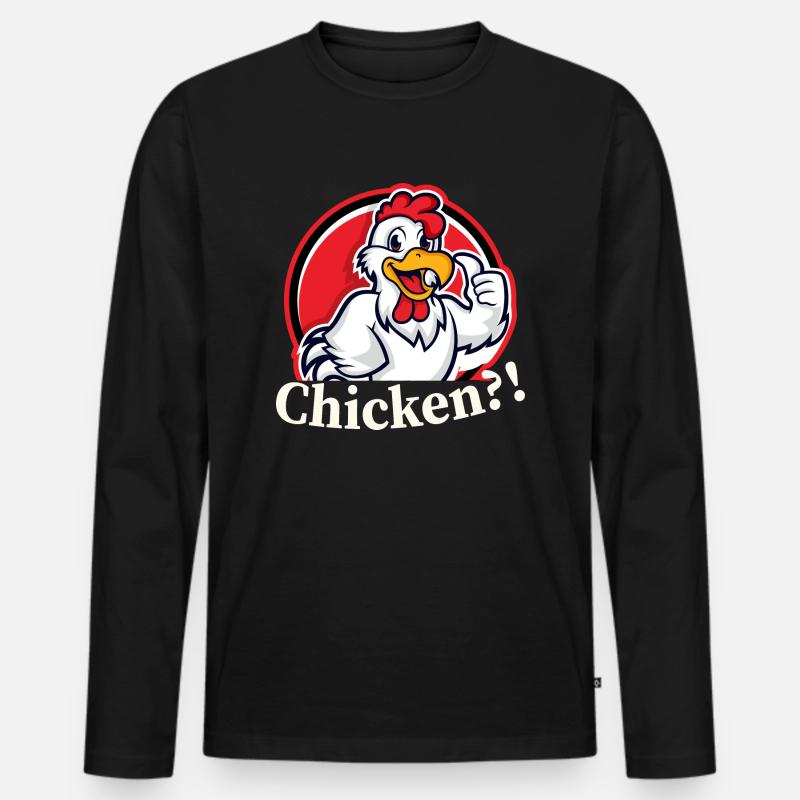 Chicken - Hahn Huhn Ei - Männer Premium Bio Langarmshirt - Schwarz