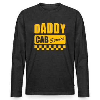 Daddie Cabs Driver Dad Drop Off | SideHustleUK - Men's Premium Organic Long Sleeve Shirt - heather anthracite - Front - Nico (187cm)
