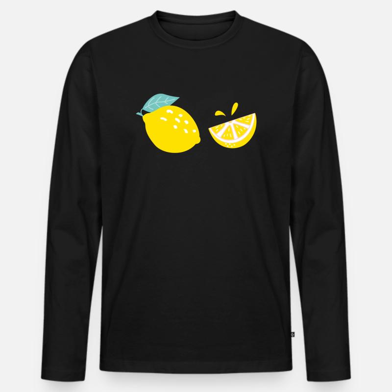 fresh lemons - frische Zitronen - Männer Premium Bio Langarmshirt - Schwarz