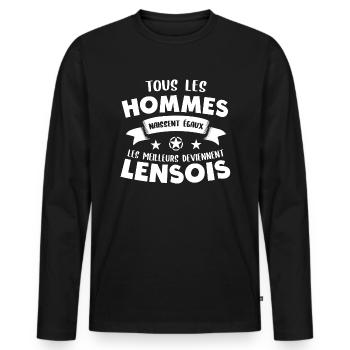 Lensois cadeau drôle homme Lens Ville - T-shirt manches longues Premium bio Homme - noir - Devant - Nico (187cm)