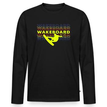 wakeboard de style wakeboard - T-shirt manches longues Premium bio Homme - noir - Devant - Nico (187cm)